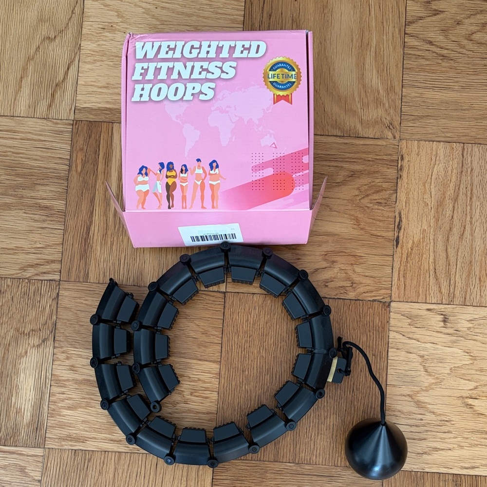Weighted Fitness Hoops Adjustable Smart Hula Hoop – Black